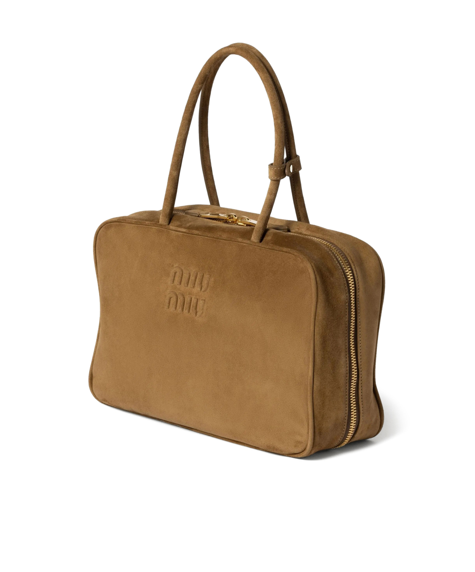 Miu Miu Suede Beau Top-handle Bag In Brown