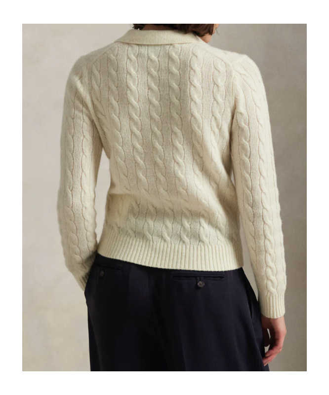 Polo Ralph Lauren Long-sleeved Polo Neck Sweater In White