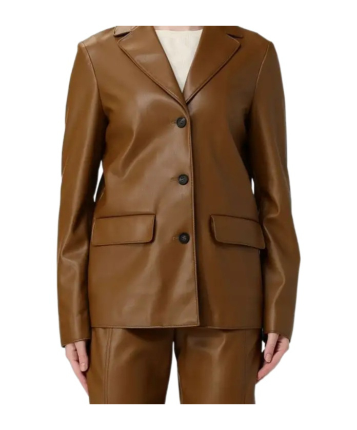Max Mara Long-sleeved Suit Jacket In Brown