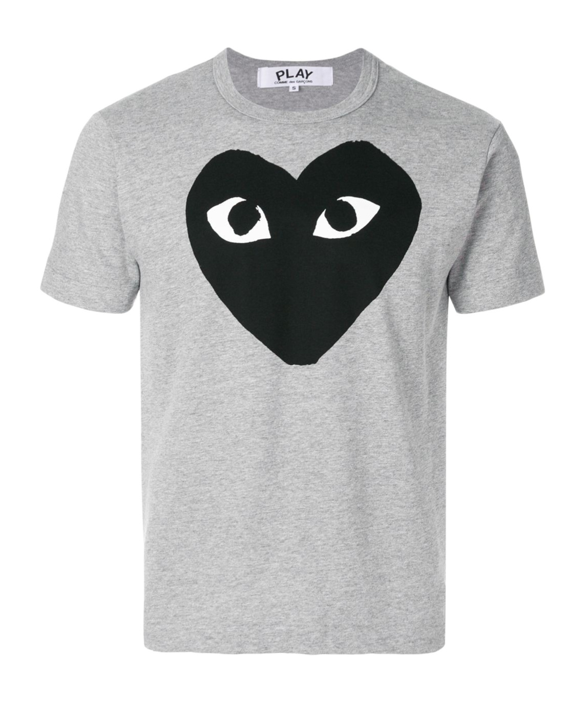 Shop Comme Des Garçons Comme Des Gar�ons Play Heart Printed Crewneck T-shirt In Gray