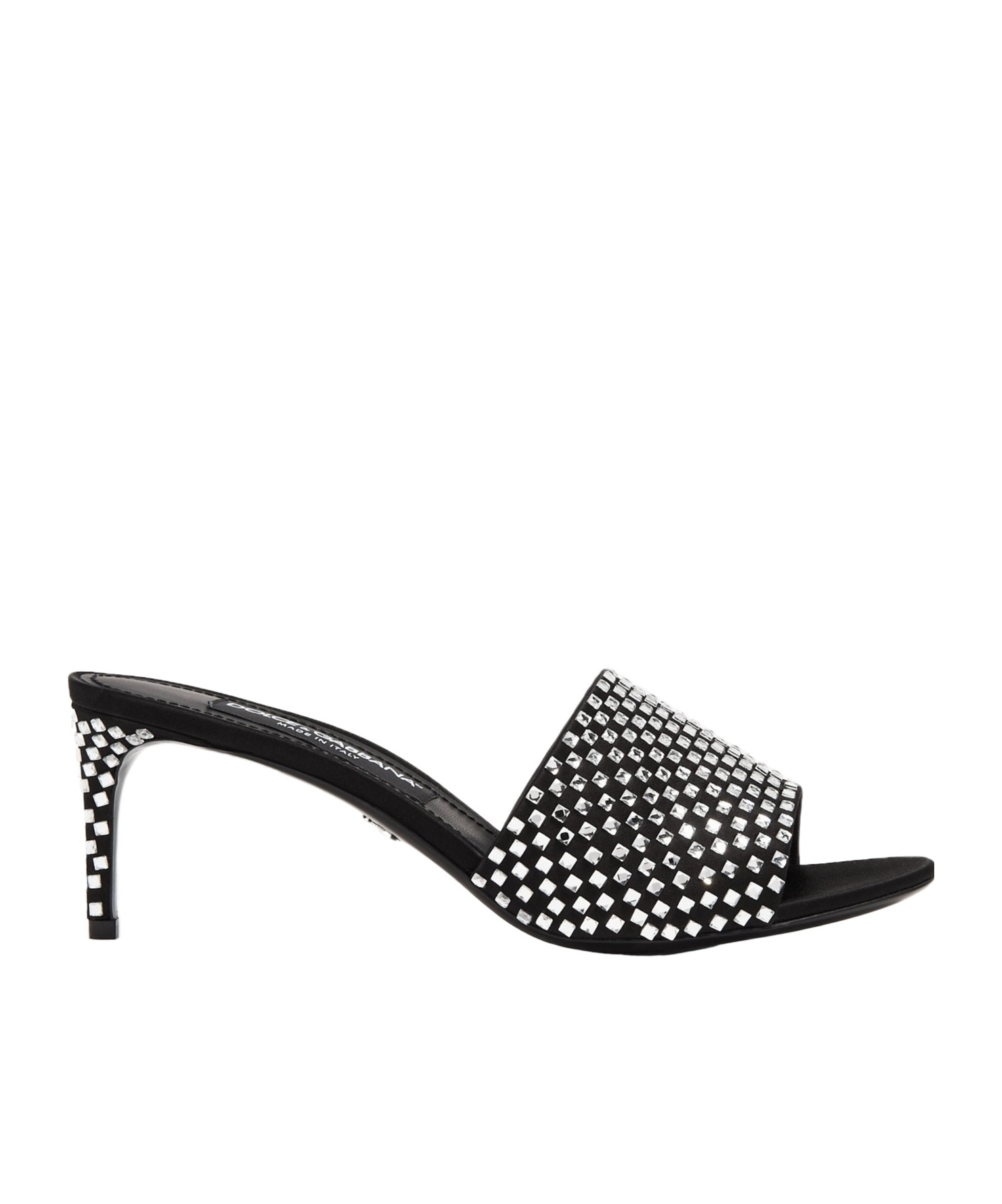 Dolce & Gabbana Keira 65 Rhinestone Embellished Mules In Black