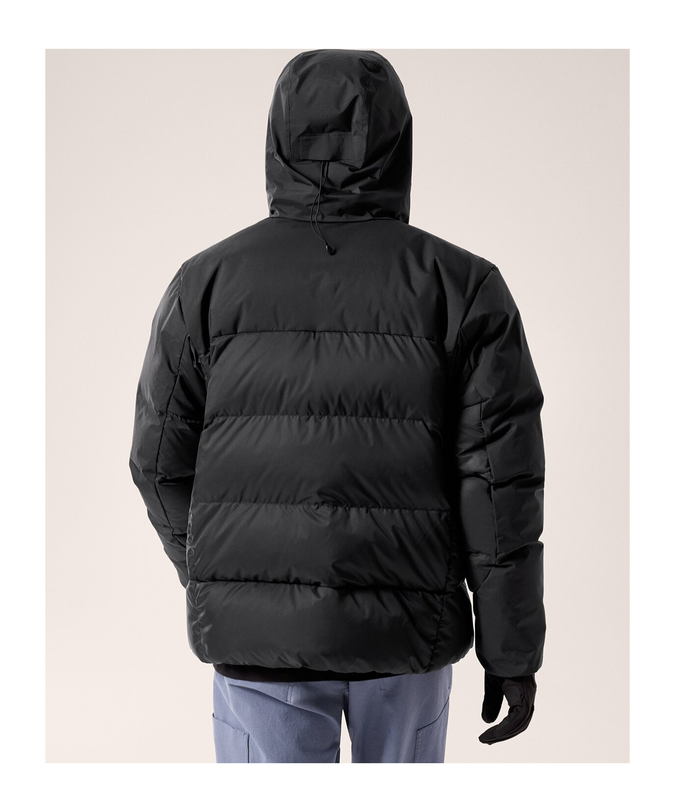 Arc'teryx Hooded Long-sleeved Down Jacket In Black