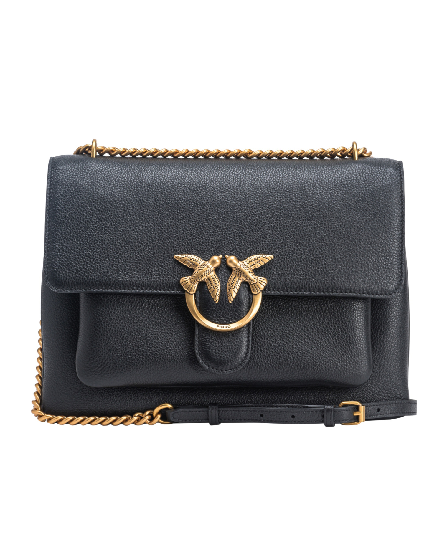 Pinko Logo Shoulder Bag In Black