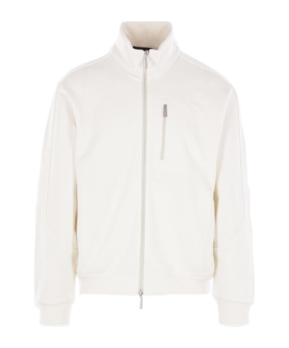 Herno Laminar Full-zip Cotton Sweatshirt In White