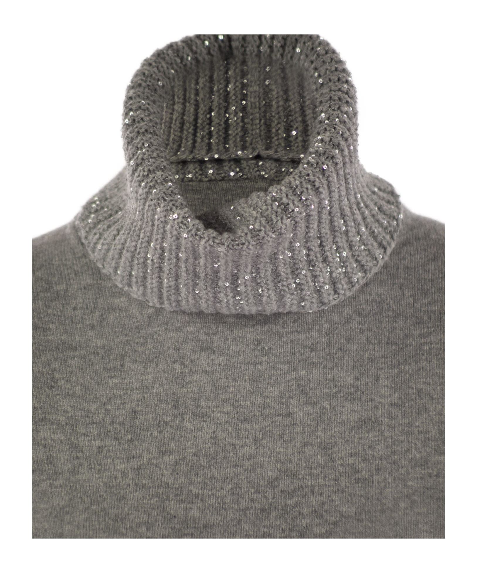 Fabiana Filippi Women's High Neck Dress With Sequins In Gray