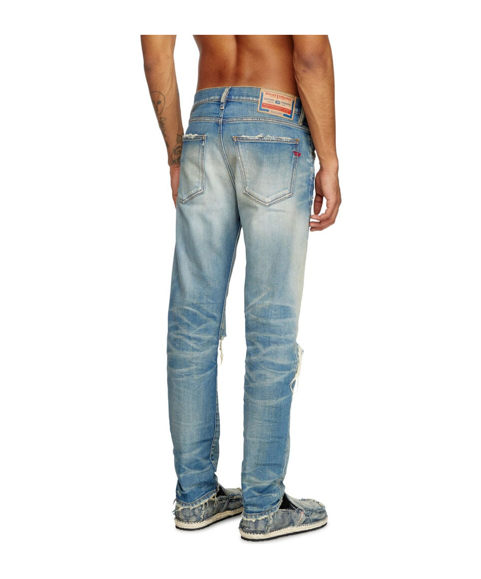 Diesel Powder Blue Tapered Jeans With Classic Five-pocket Design | ModeSens