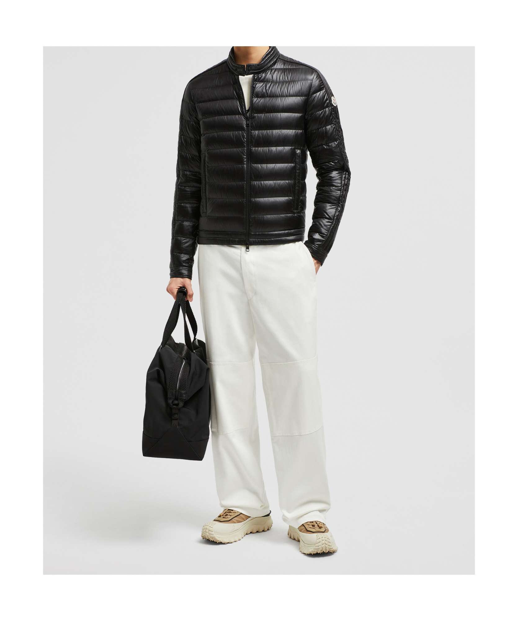 Moncler Jacobus Down Biker Jacket In Black