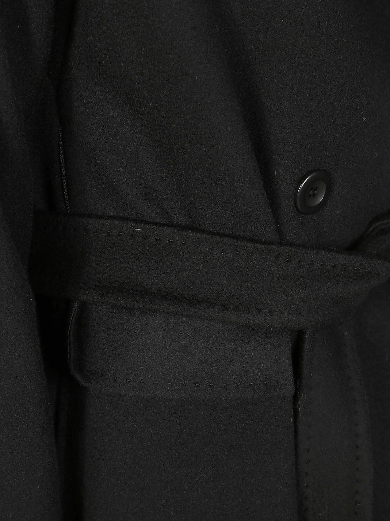 Max Mara Studio Brado Cappotto Collo Sciallato In Black