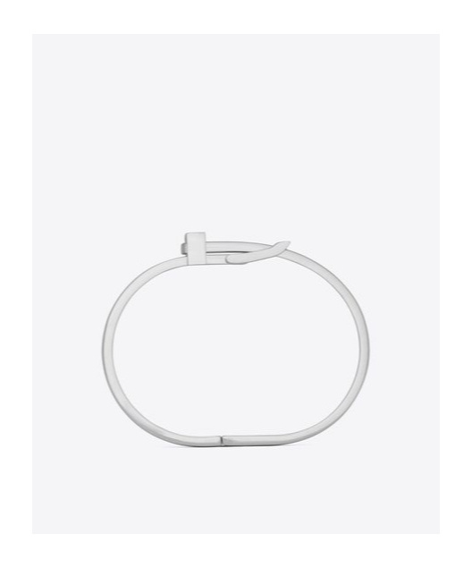 Saint Laurent Pin Buckle Detail Hinge Bracelet In White