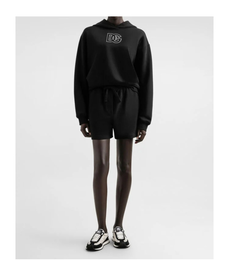 Dolce & Gabbana Hooded Knitwear Ribbed Finish In Black