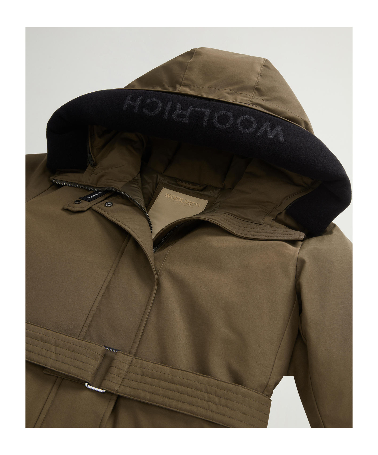Woolrich Wool Insulated Arctic Parka Jacket For Women In Green
