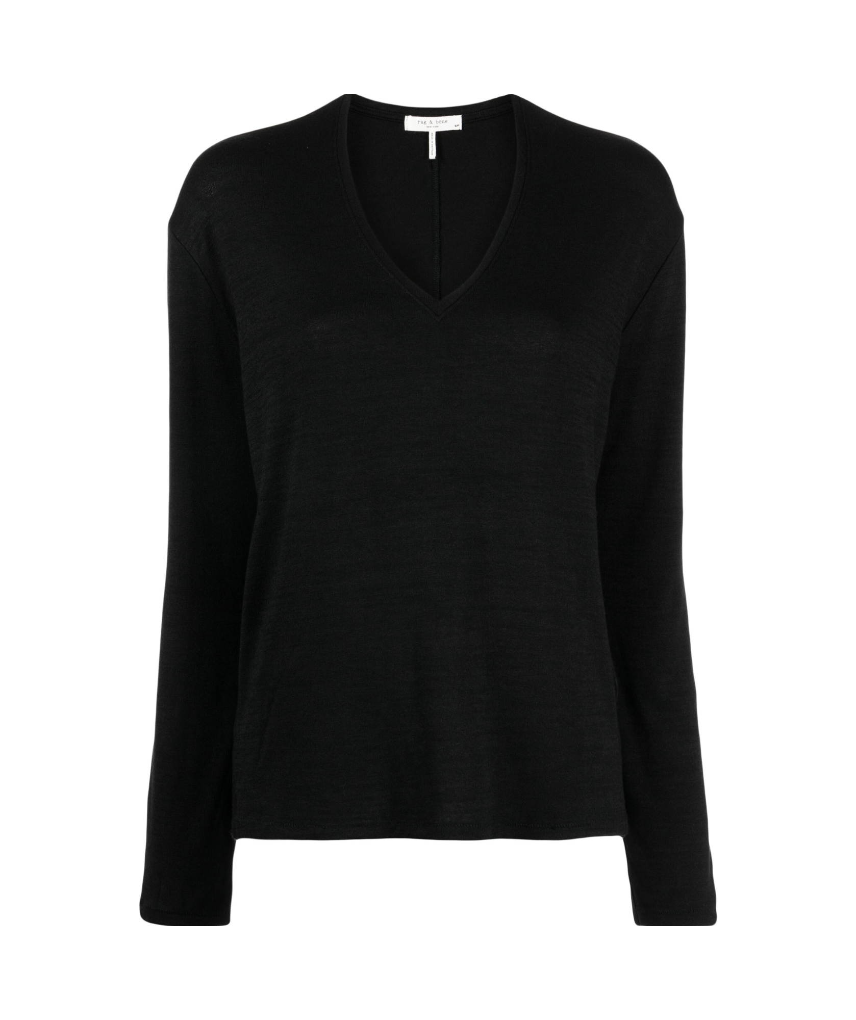 Rag & Bone Hudson Fine-knit Sweatshirt In Black