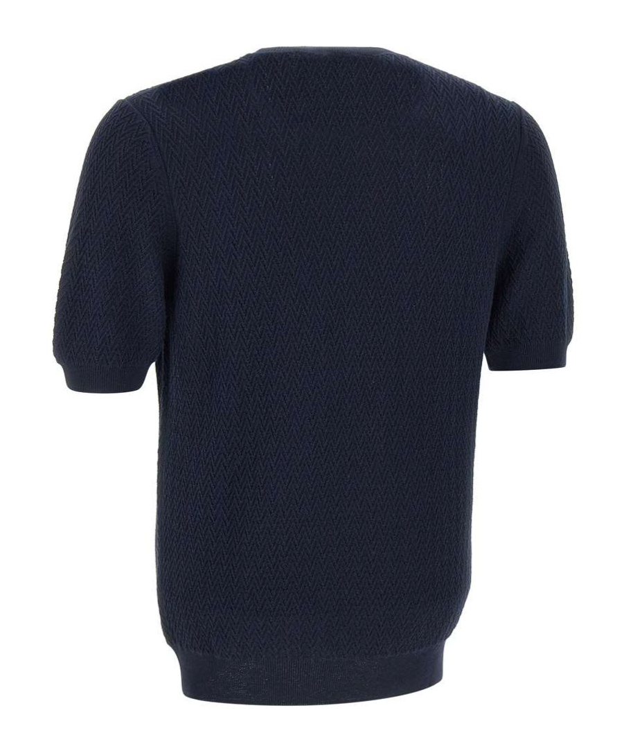 Gran Sasso Short Sleeved Jumper In Blue