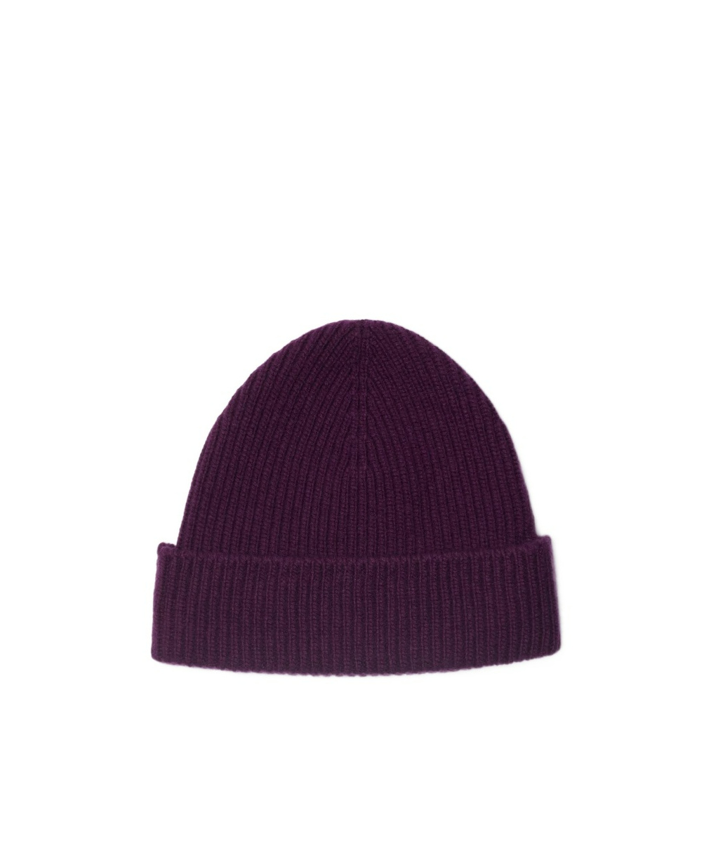 Burberry Ekd Ribbed Cashmere Beanie In Purple