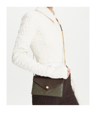 Tory Burch Envelope Chain Wallet In Brown