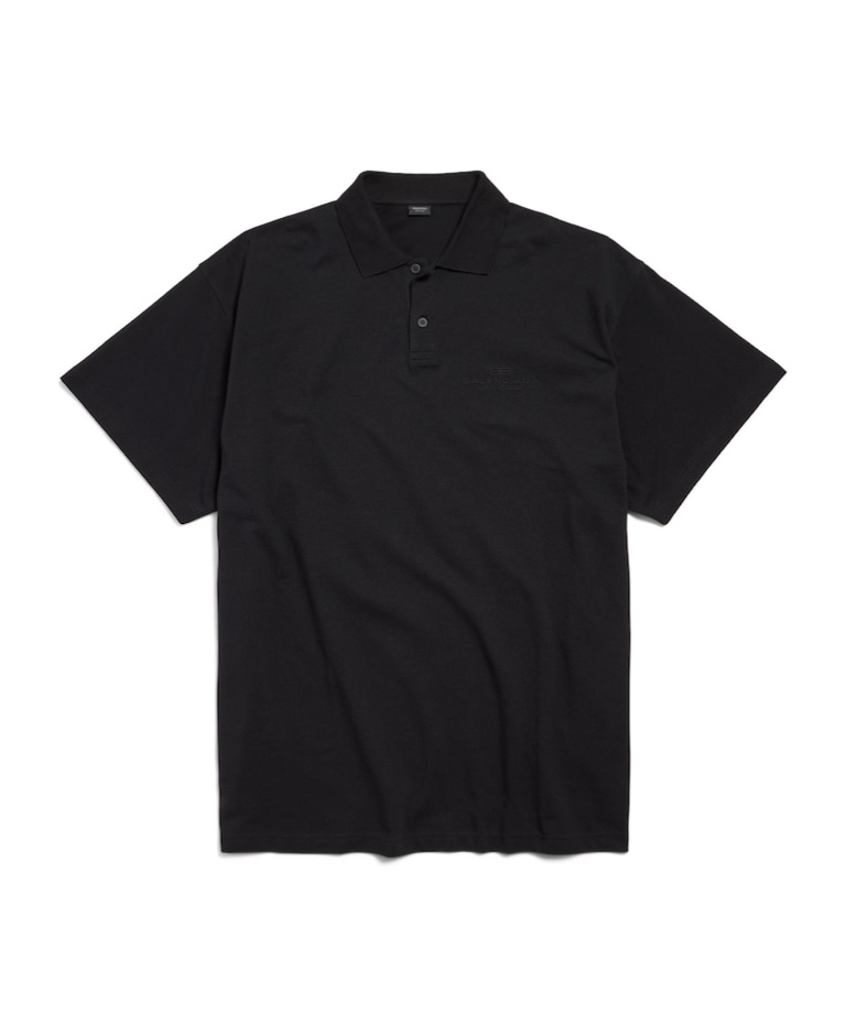 Balenciaga Short-sleeved Polo Shirt In Black