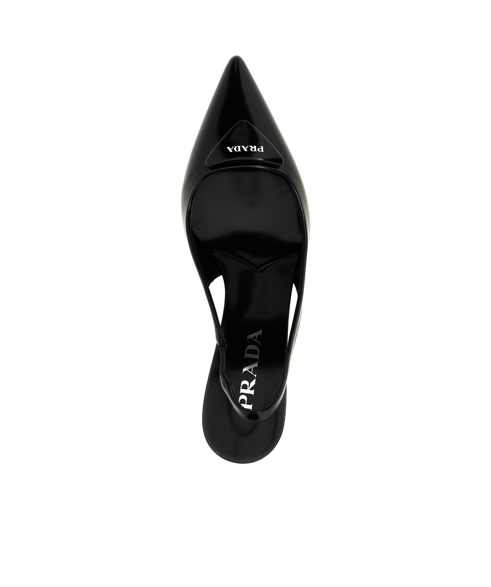 Prada Pointed High-heeled Sandals In Black