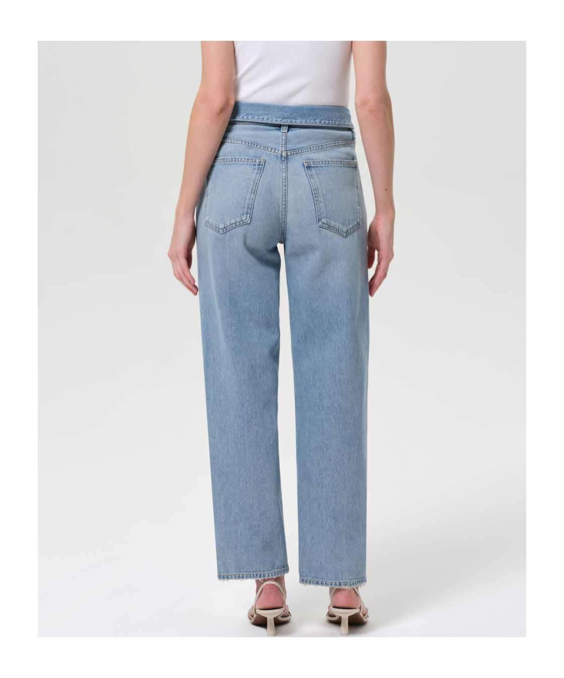 Agolde High Waist Frayed Hem Jeans