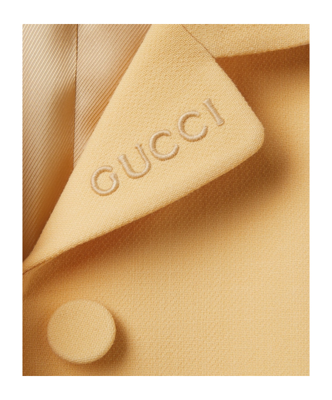 Shop Gucci Light Wool Crêpe Jacket In Nude