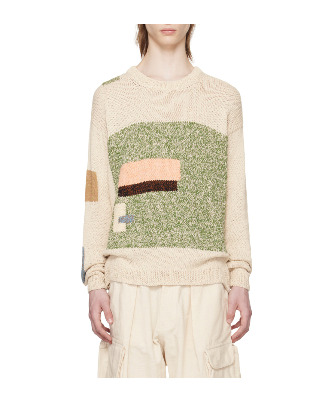 Story Mfg. Off-white Spinning Sweater In Gray