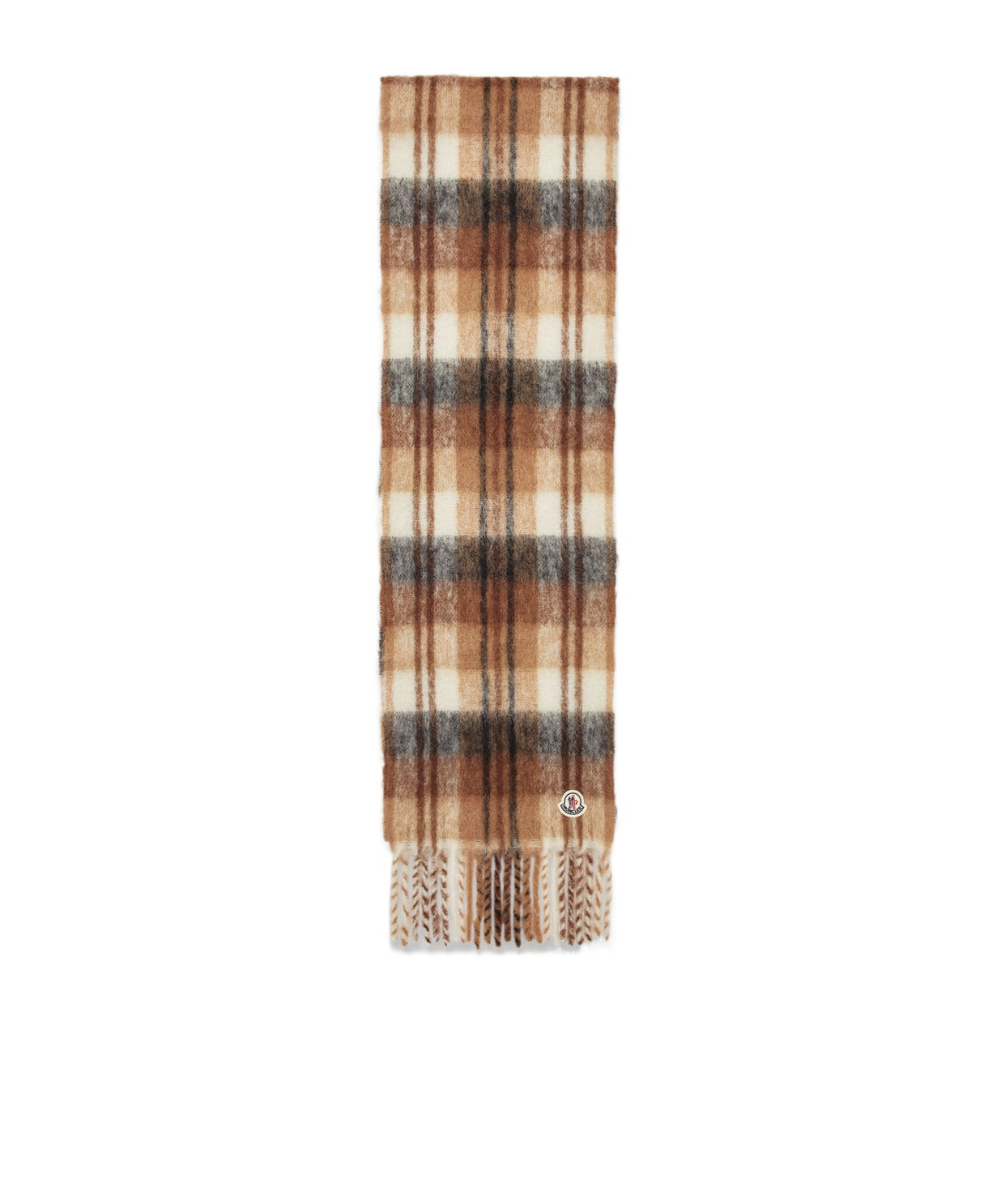 Moncler Plaid Scarf In Brown