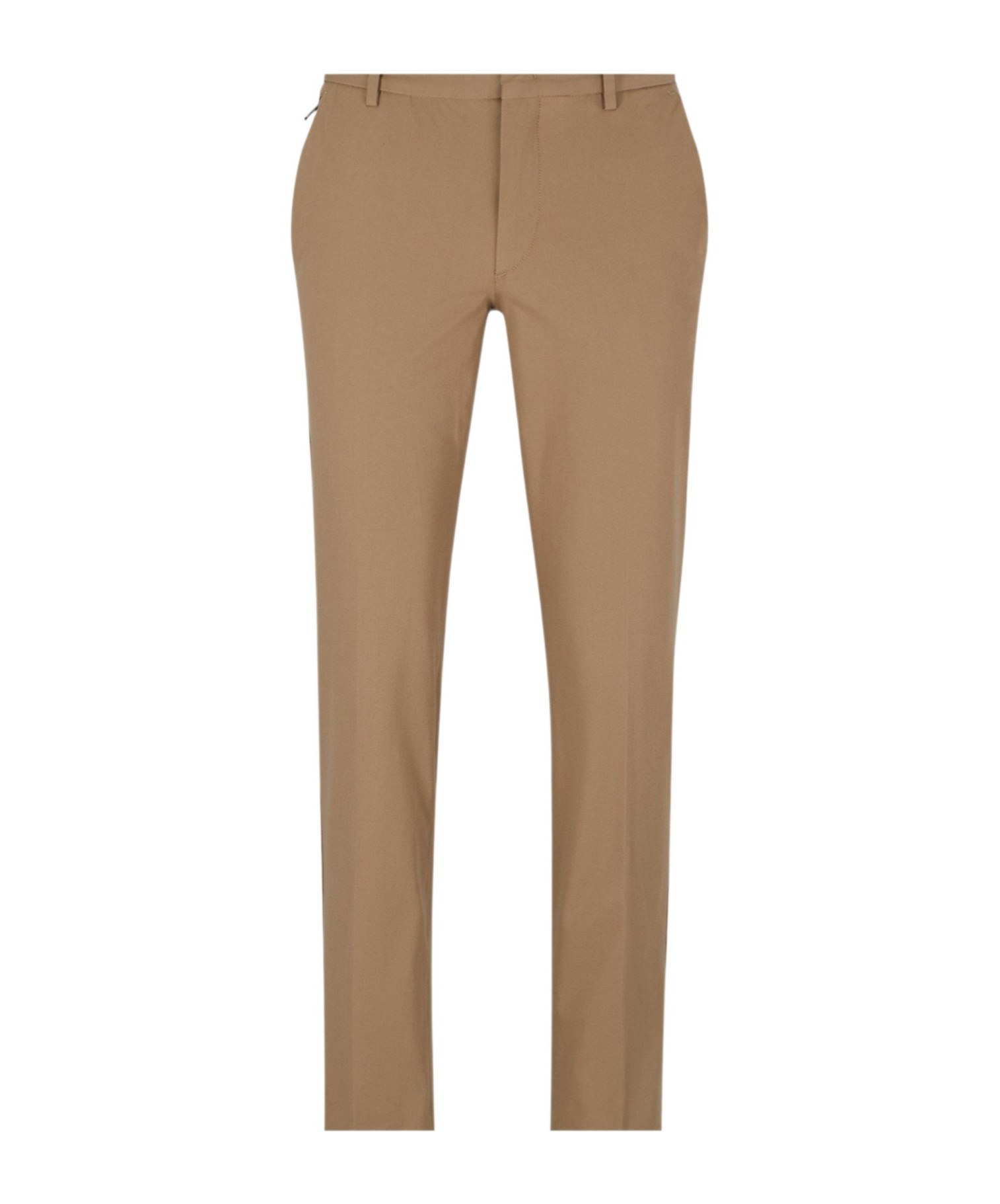 Hugo Boss Solid Casual Trousers In Brown