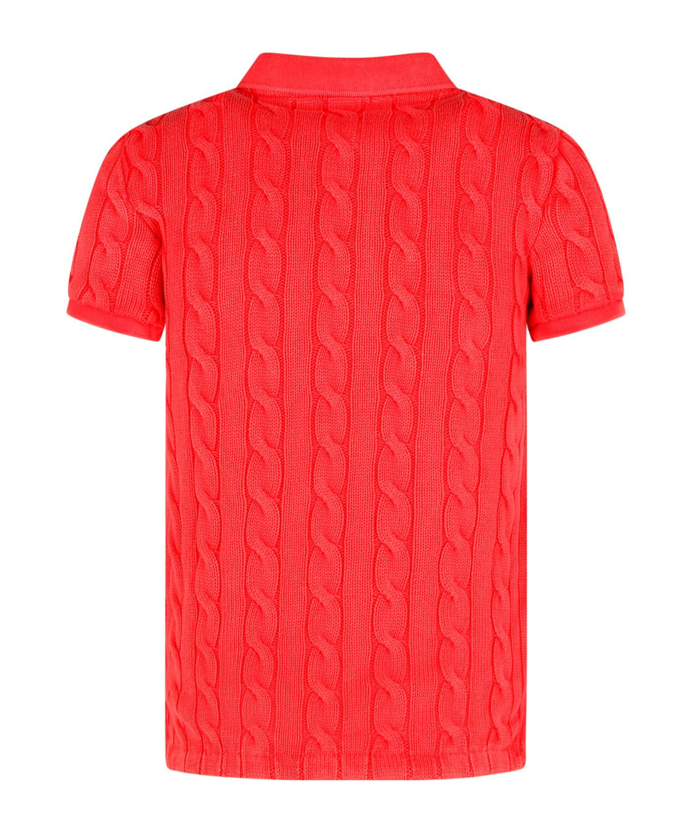 Polo Ralph Lauren Braided Cable Knit Polo Shirt In Red