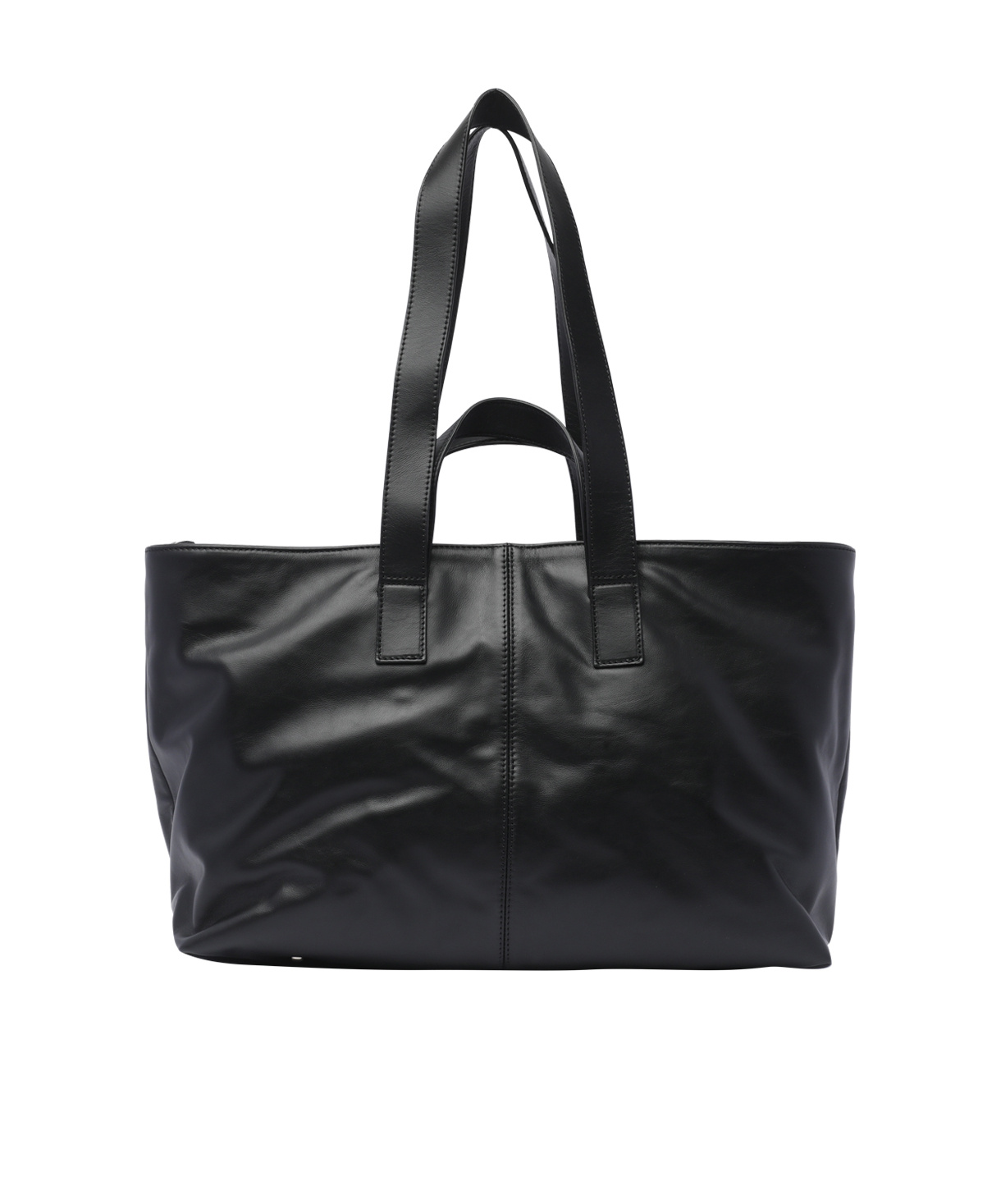 Shop Vic Matie Logo-embroidered Leather Shoulder Bag In Black