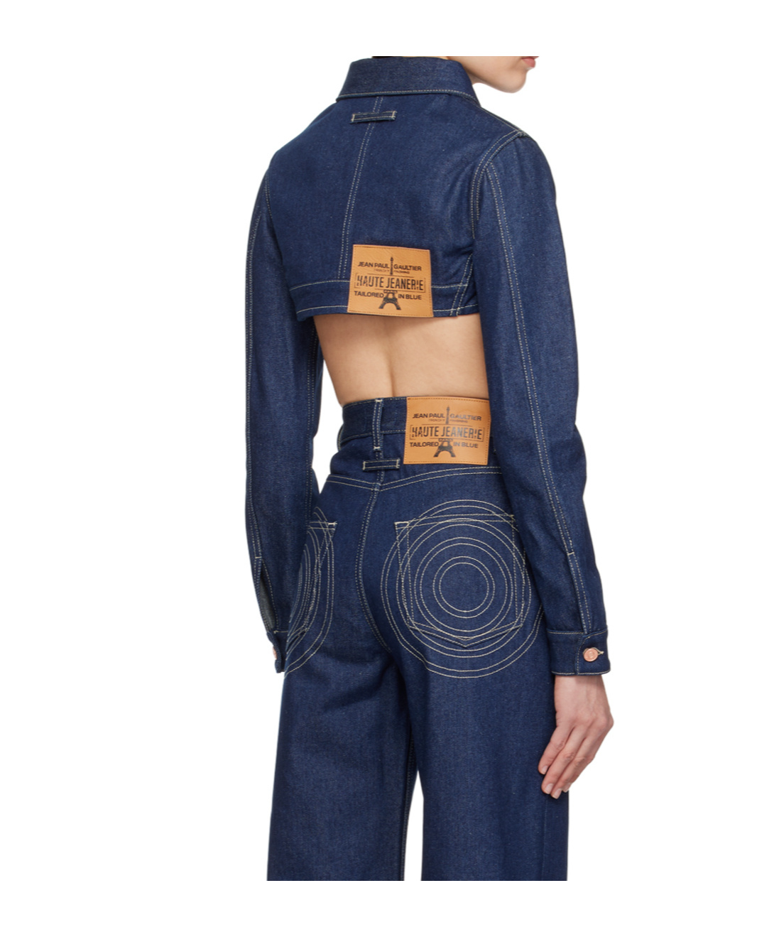 Jean Paul Gaultier Womens Indigo Madonna Brand-patch Denim Jacket In Blue