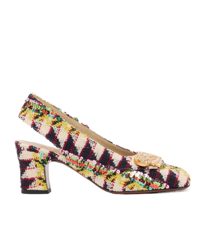 Valentino Garavani Sandals Slingback Embellished Detail In Multi