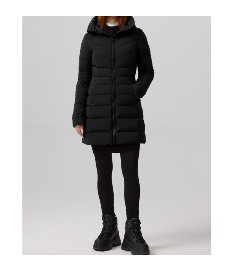 Canada Goose Clair Hooded Puffer Coat In Black