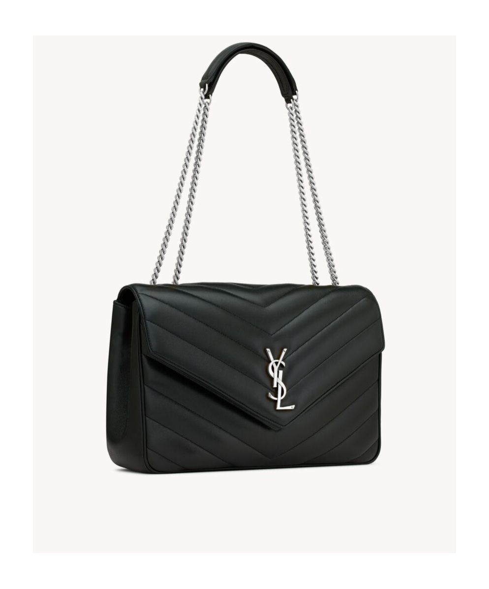 Saint Laurent Loulou Large In Matelassé Lambskin In Black