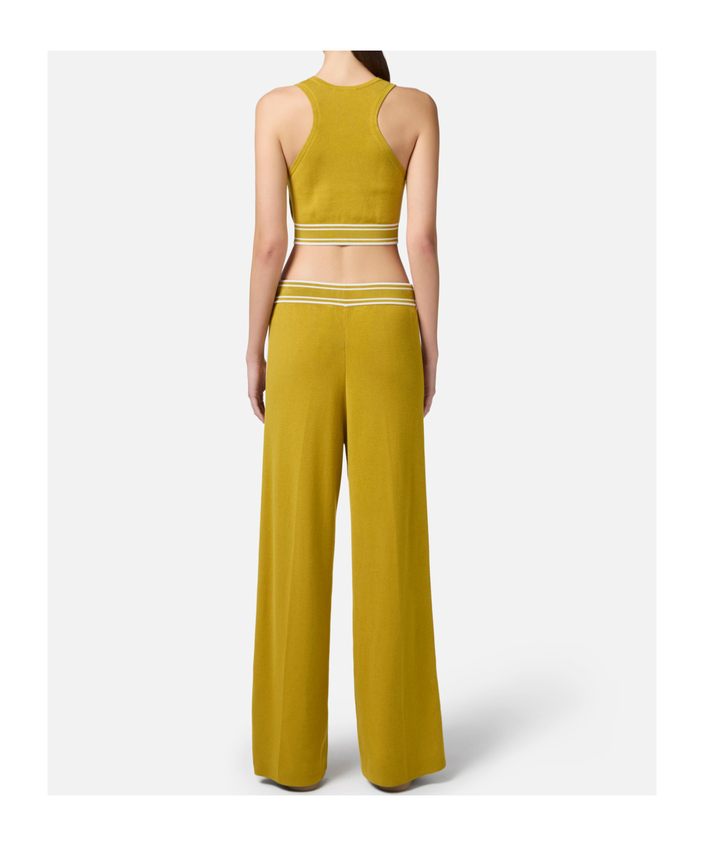 ELISABETTA FRANCHI ELISABETTA FRANCHI LOGO WAISTBAND STRAIGHT LEG TROUSERS