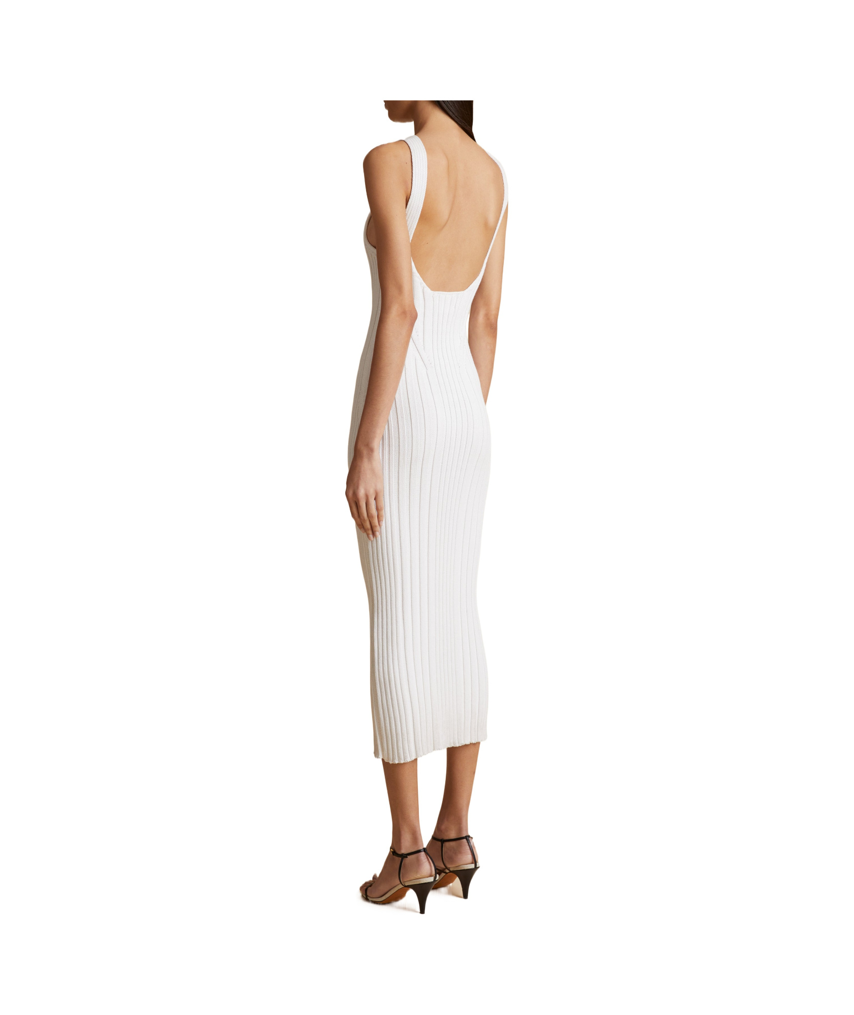 Khaite Ottilie Ribbed-knit Dress In White
