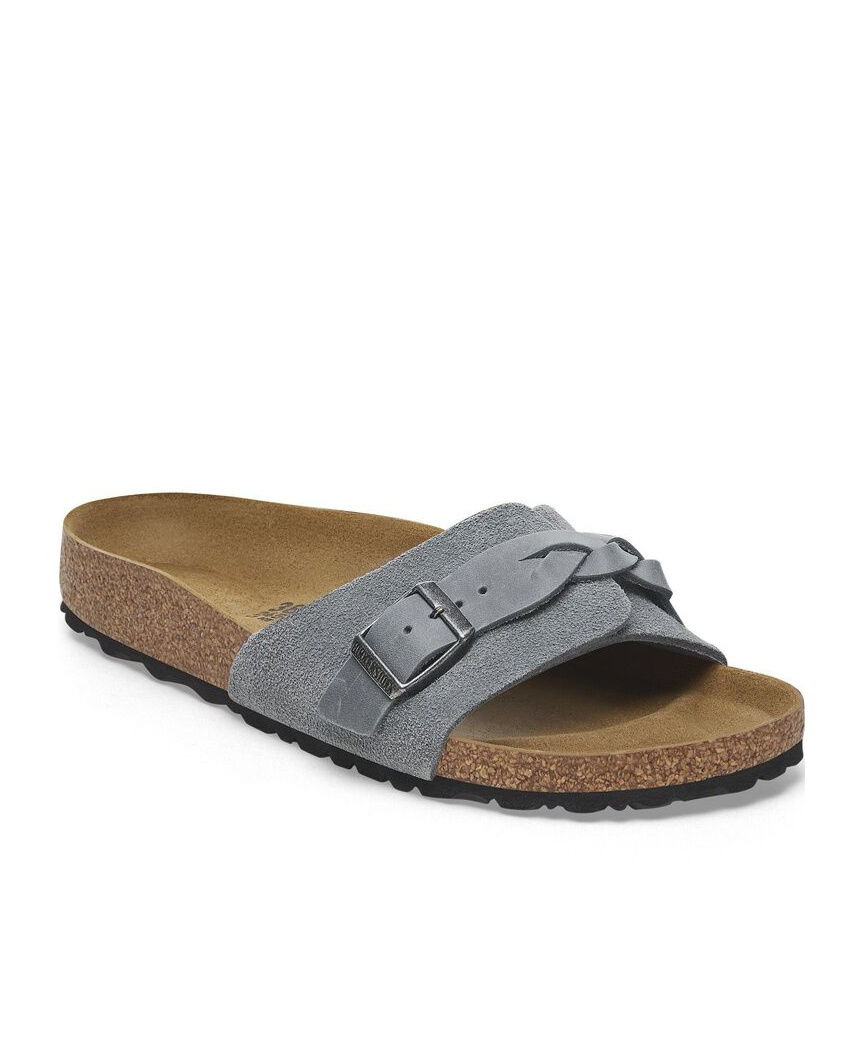 Birkenstock Round Toe Slippers In Basalt Ash