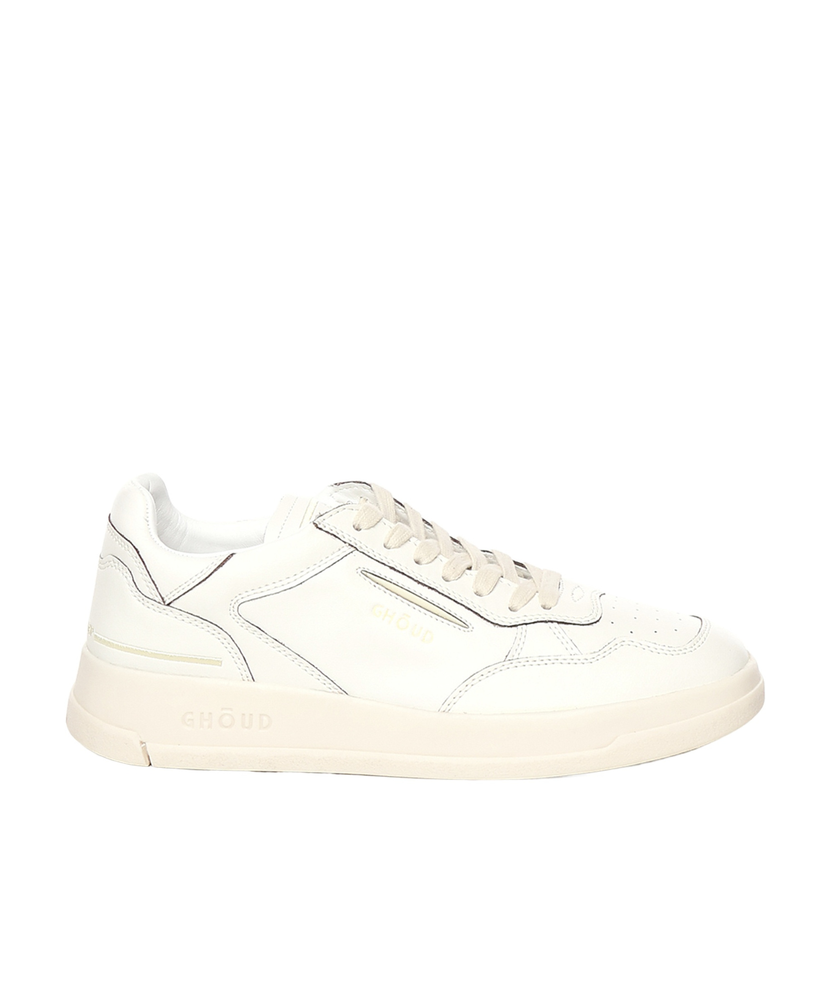 Ghoud Round Toe Low Top Sneakers In White