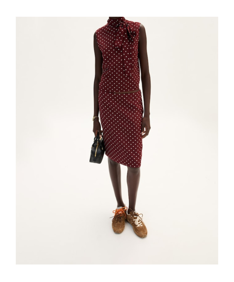 Miu Miu Polka Dot Silk Miniskirt