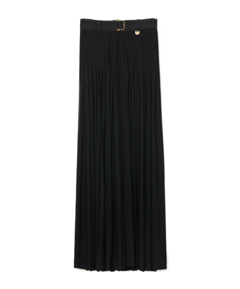 Burberry Pleated Maxi Skirt In Black
