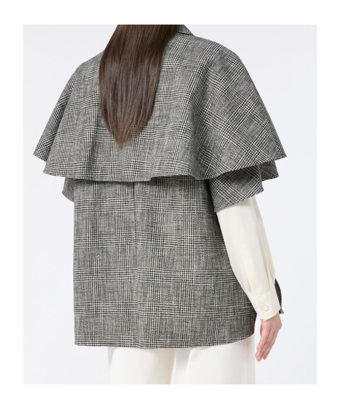 Max Mara Short Cape In Gray