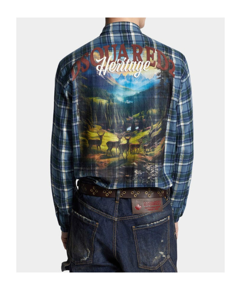 Dsquared2 Canadian Vintage Cotton Shirt In Blue