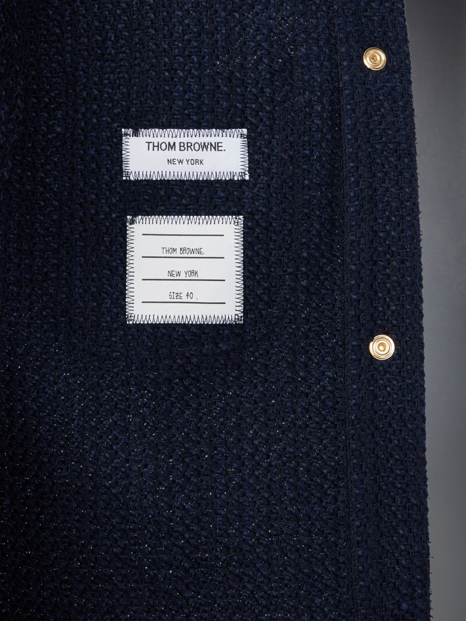 Thom Browne Rwb-striped Tweed Blazer In Black