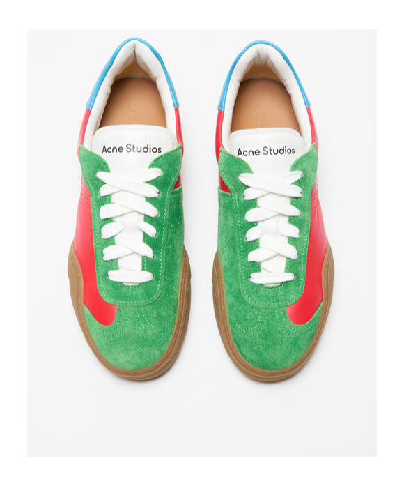 Acne Studios Men Leather Low-top Sneakers In Multicolor