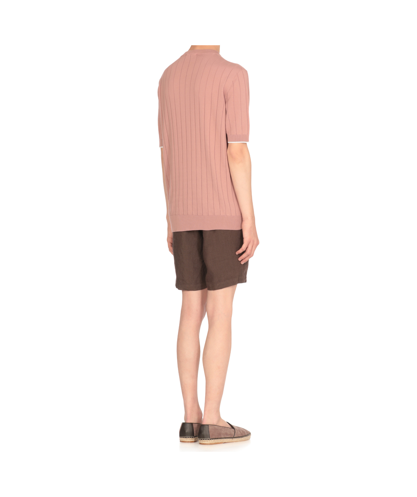 Peserico Short Sleeves Crew Neck T-shirt In Pink