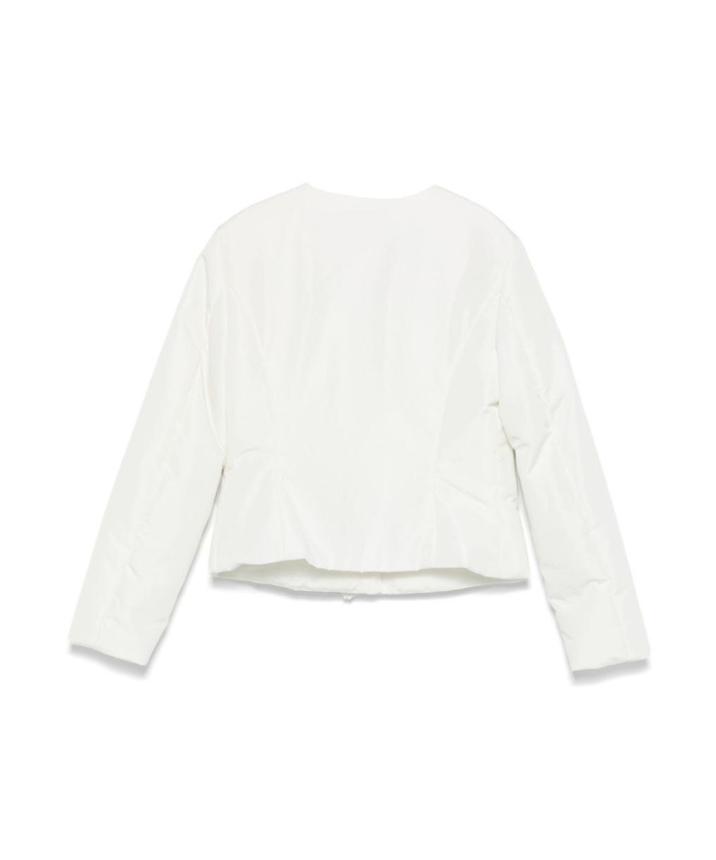 Monnalisa Ruffled-trim Puffer Jacket In White