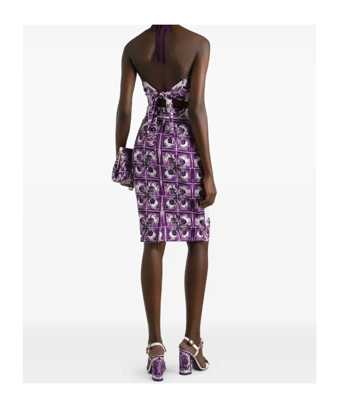 Dolce & Gabbana Stretch-silk Top In Purple