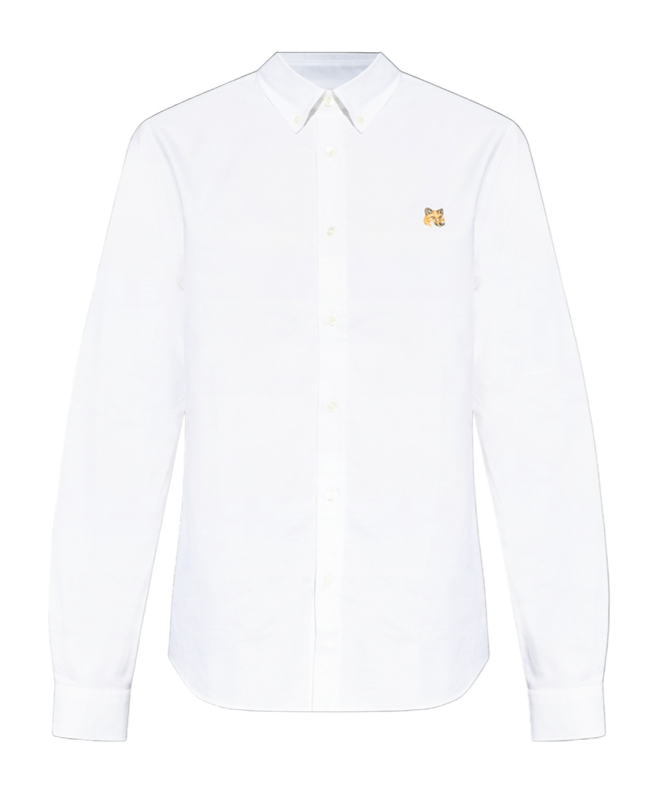 Maison Kitsuné Mini Fox Head Classic Shirt And Blouse Light Blue In White