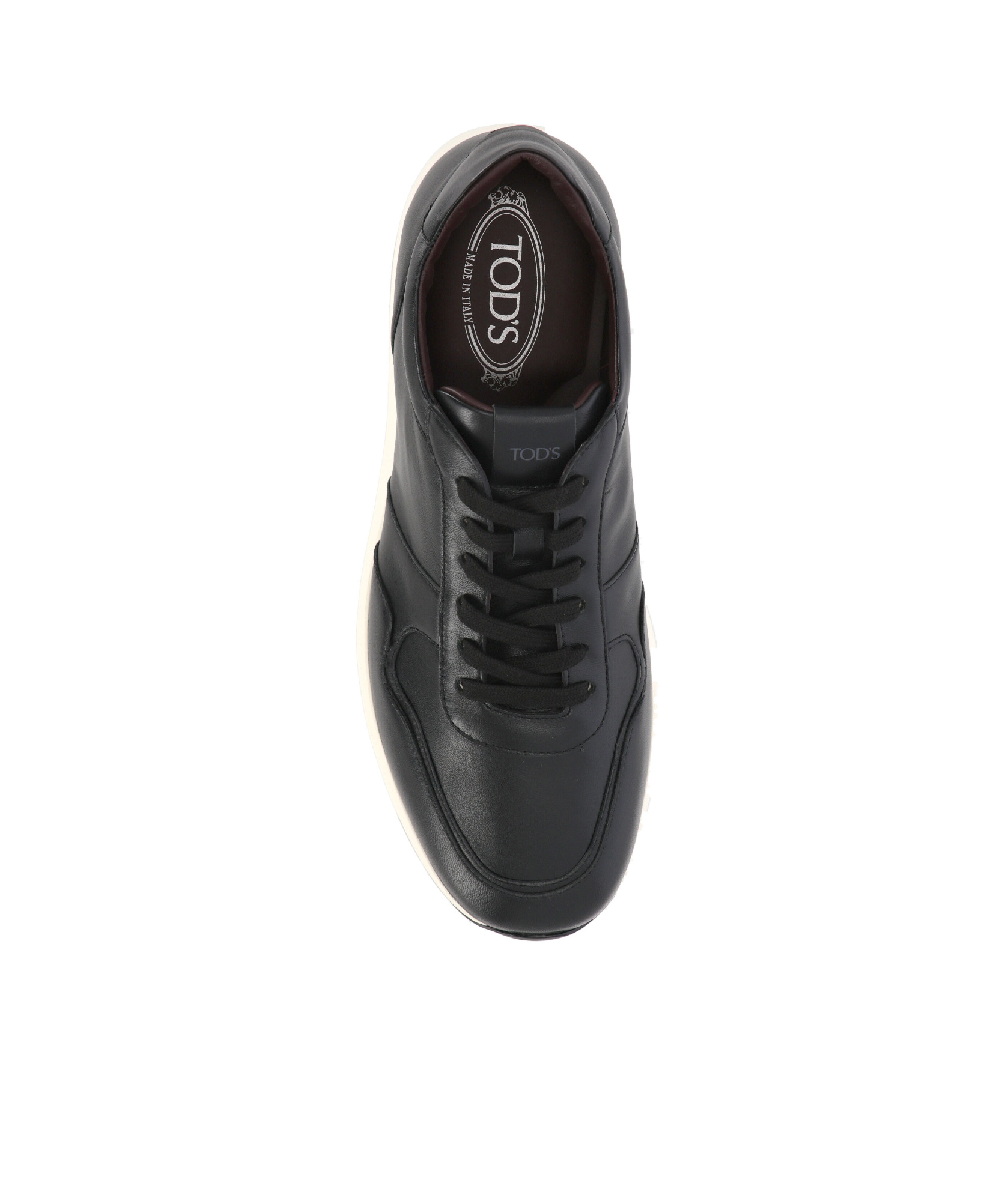 Tod's Panelled Leather Sneakers In Black