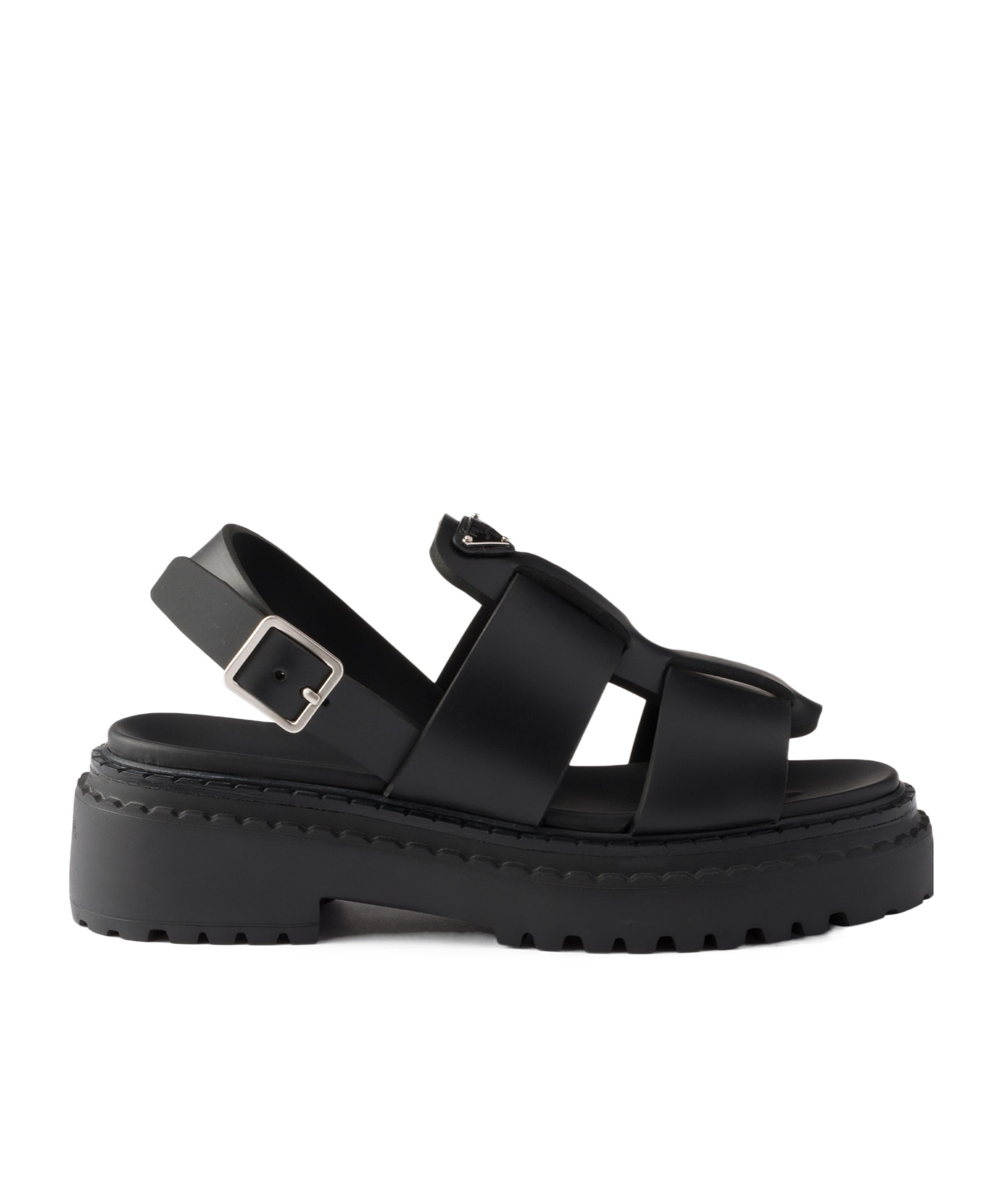 Prada Rubber Sandals In Black