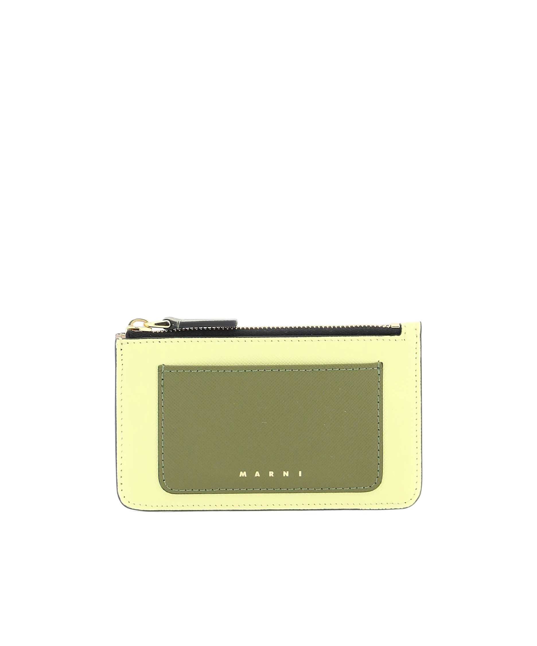 Marni Tricolor Zippered Cardholder In Yellow