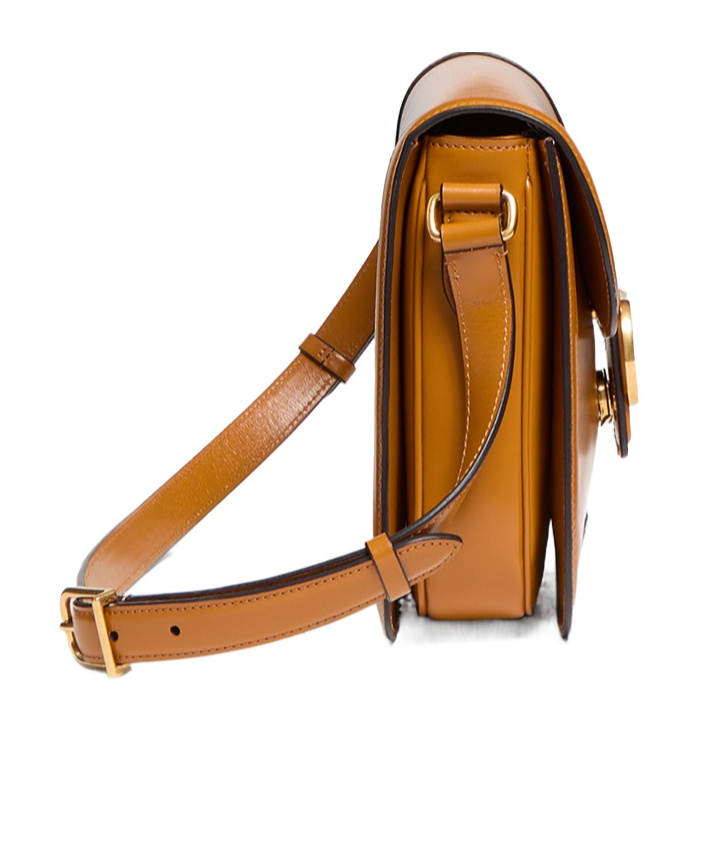 Valentino Garavani Orange Leather 9to5 Shoulder Bag In Brown